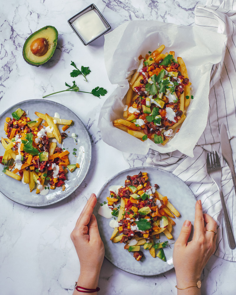 Loaded fries à la mexicaine